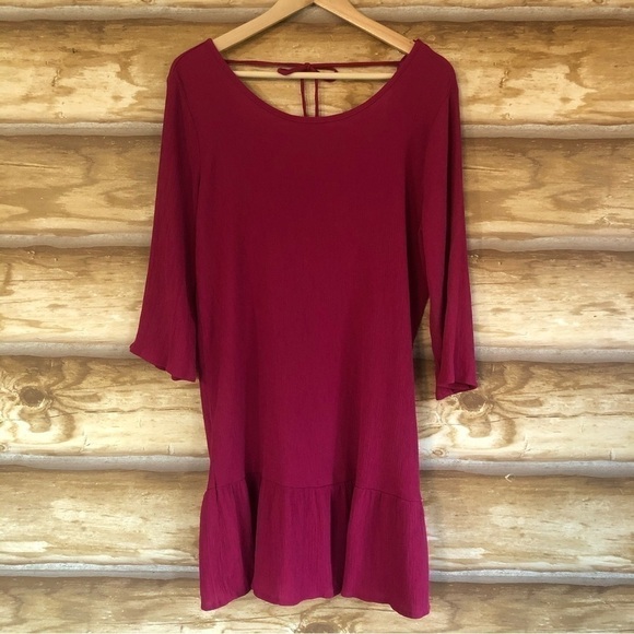 Xhilaration tassel trim open tie back scoop neck tunic top size large - Picture 8 of 16